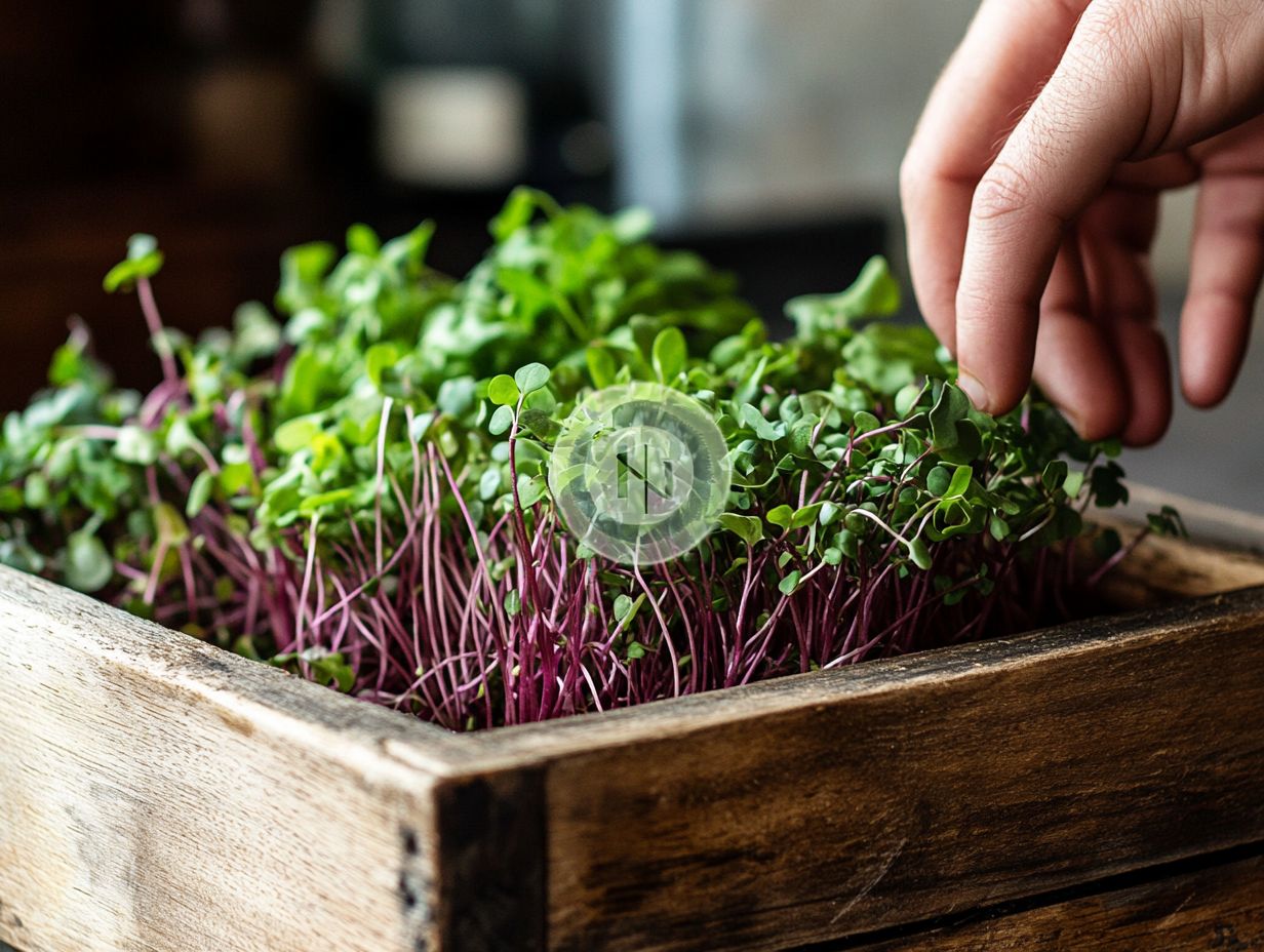 A vibrant display of cilantro microgreens, perfect for enhancing your dishes.