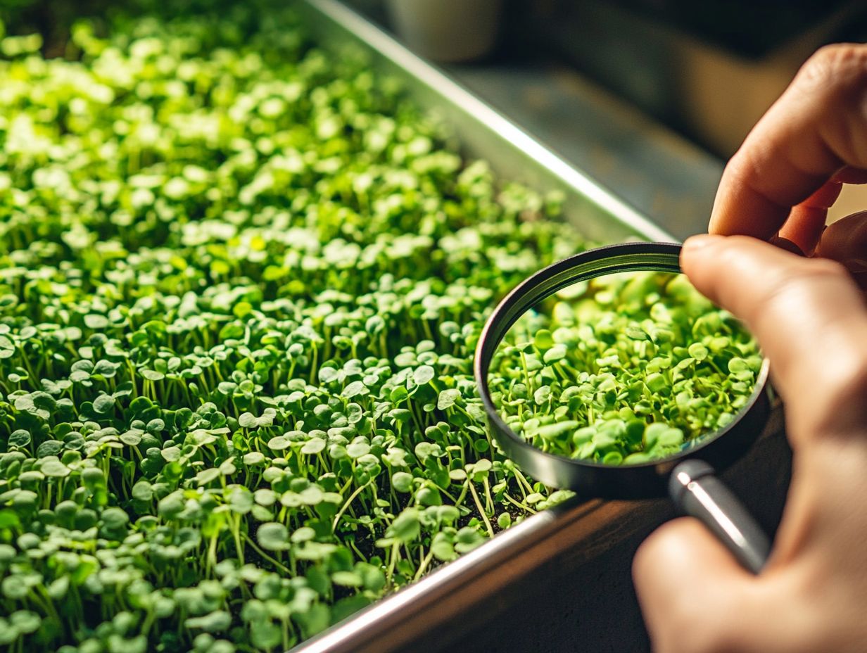 How often should microgreens be visually inspected for quality control?