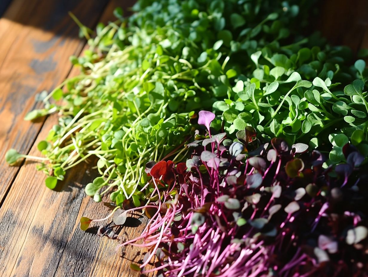 A colorful assortment of microgreens