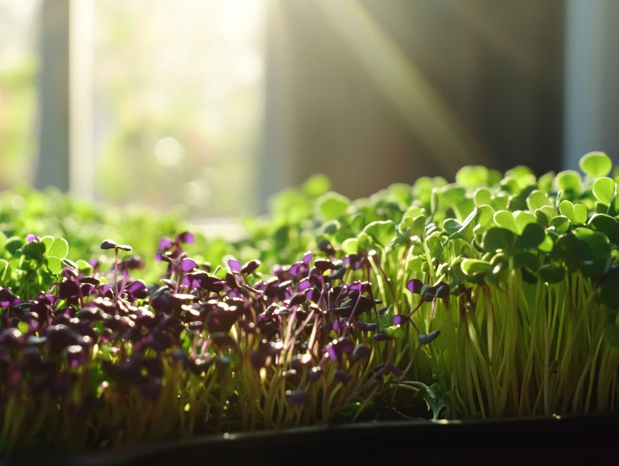 An infographic comparing different light sources for growing microgreens