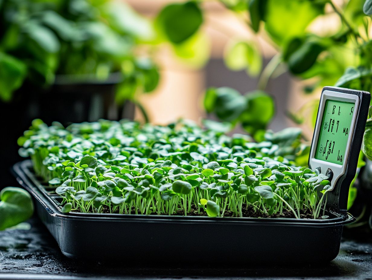 A guide on testing and adjusting pH levels for healthy microgreens.