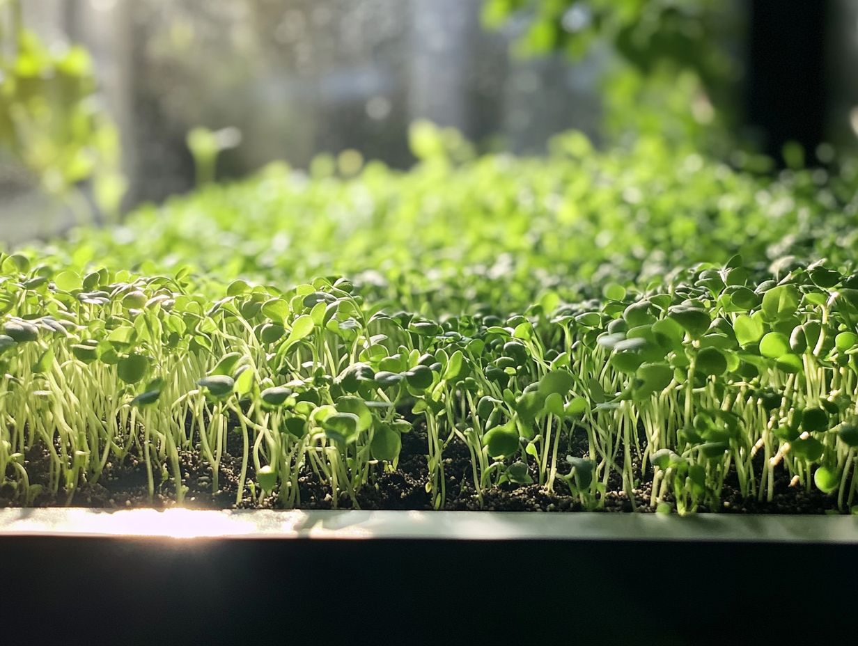 How long should microgreens be exposed to light?