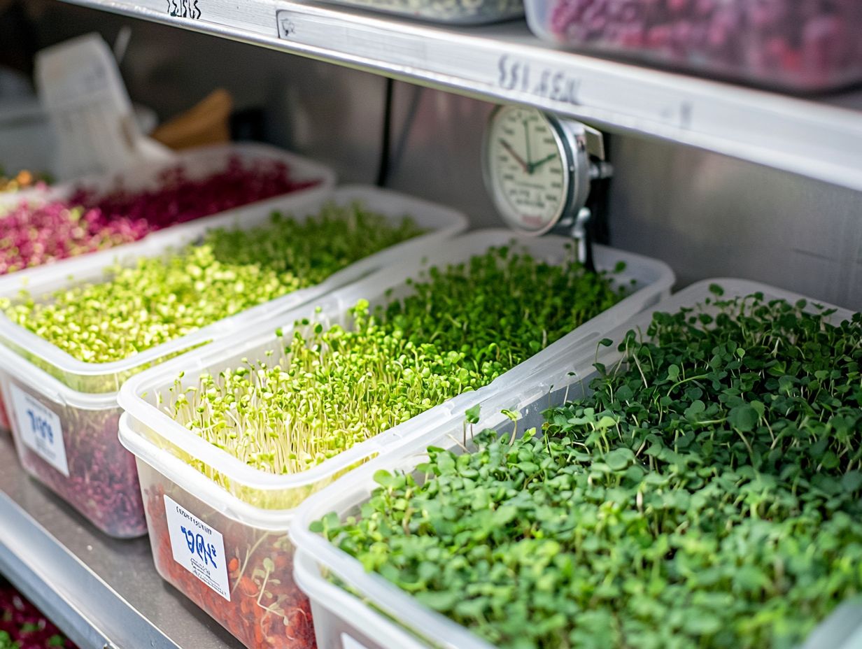 Why is temperature important in microgreen storage?