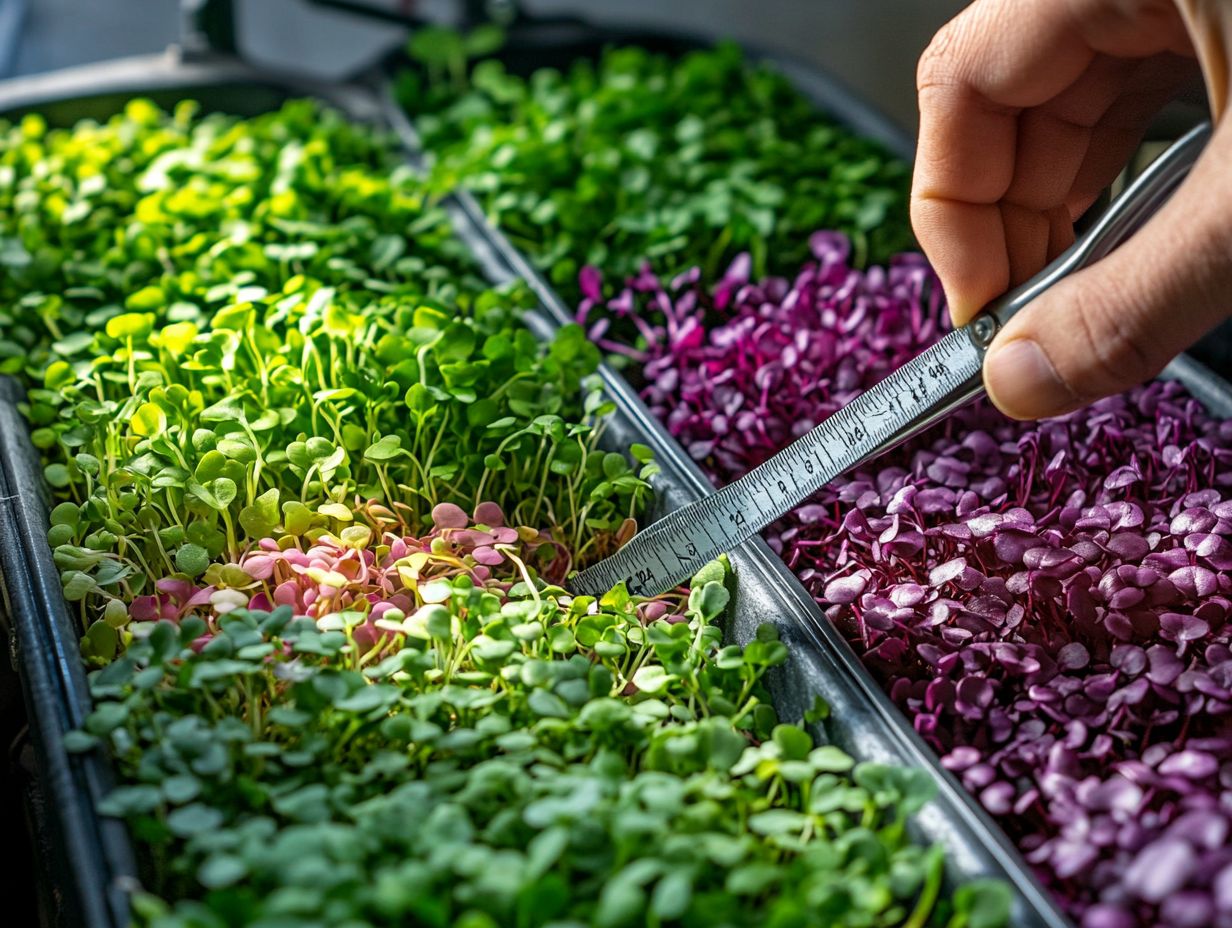 An overview of different microgreens with their growth rates