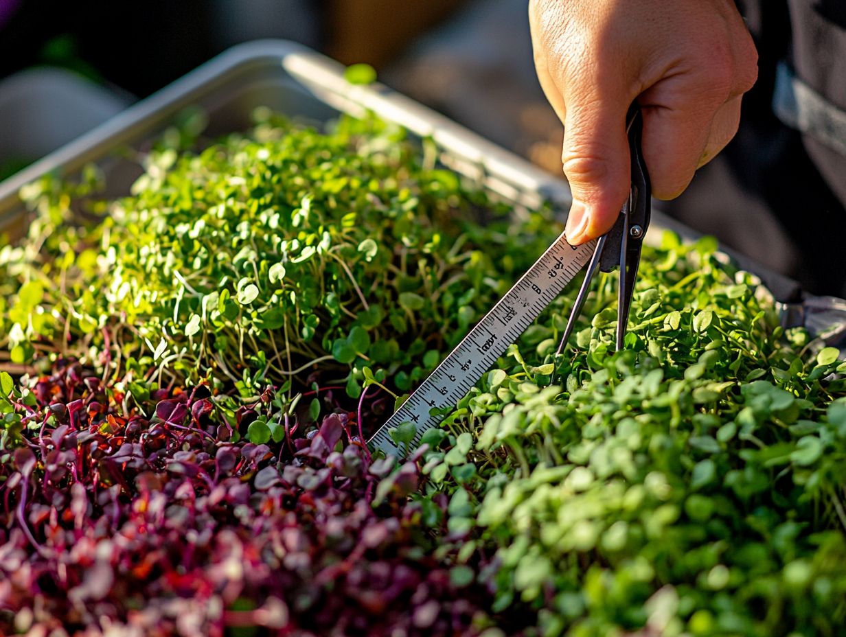 Visual guide to identifying ready microgreens