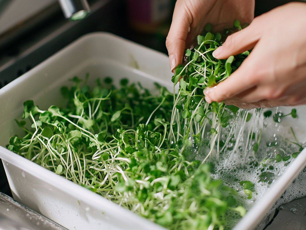 Tips for washing and storing microgreens