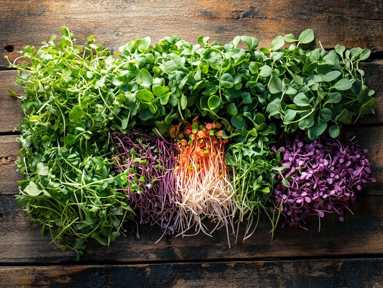 Colorful array of microgreens ready to enhance meals.