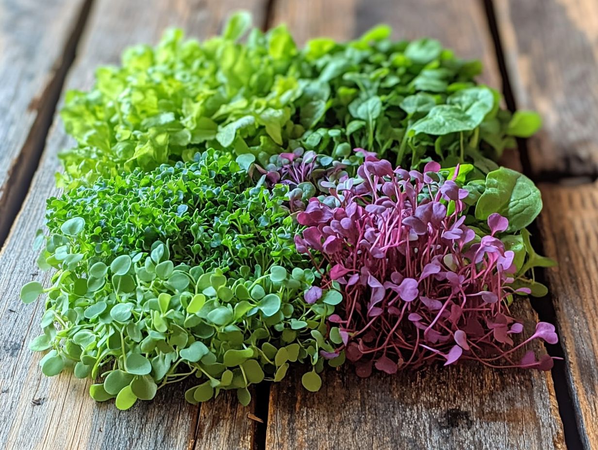 Illustration of the top 10 microgreens with health benefits.