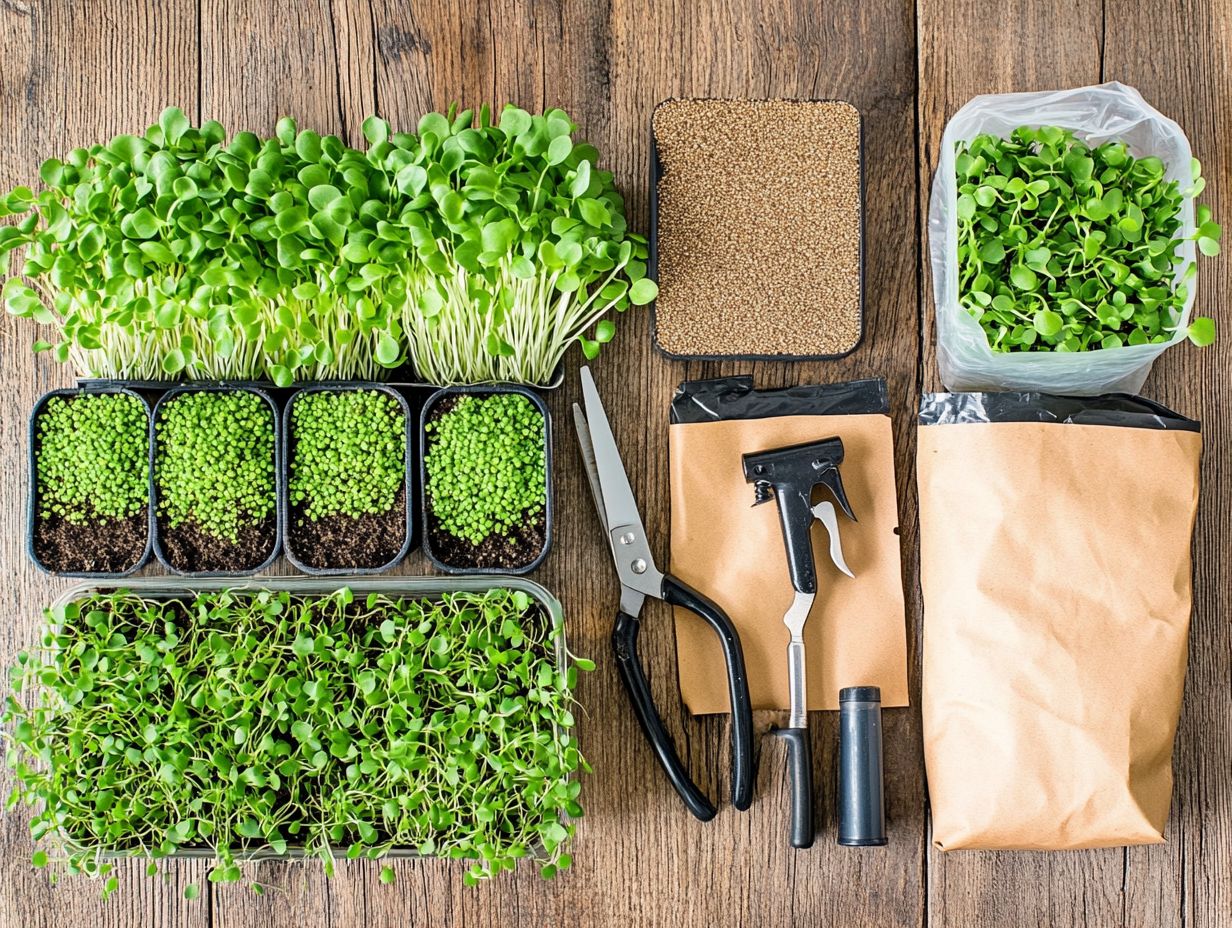 A humidity dome to maintain moisture for microgreens