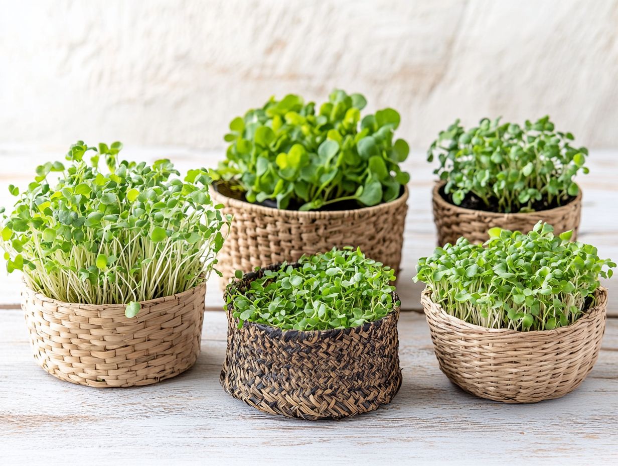 A vibrant harvesting basket filled with fresh, nutrient-rich microgreens.