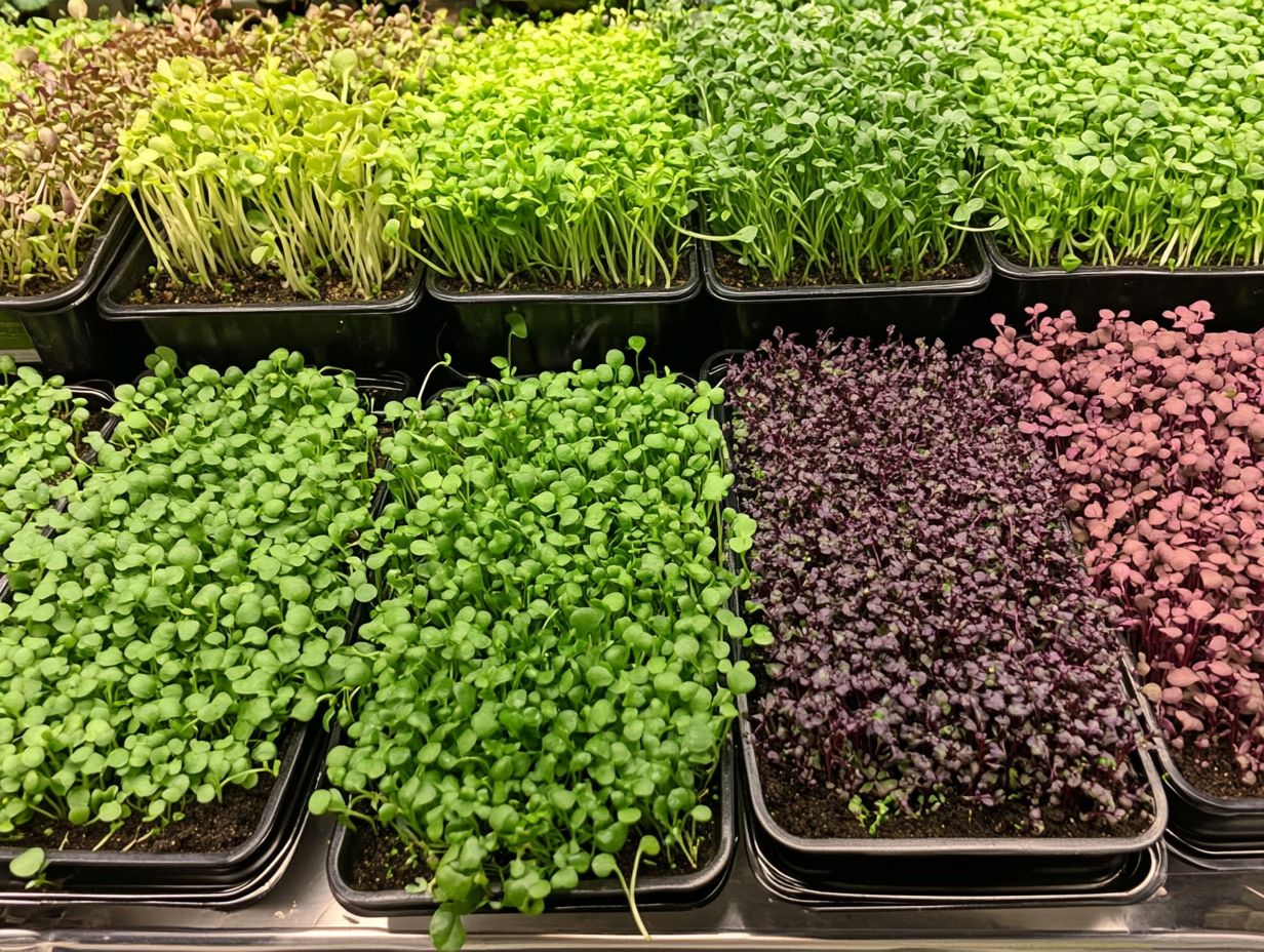 Visual summary of key takeaways on growing microgreens