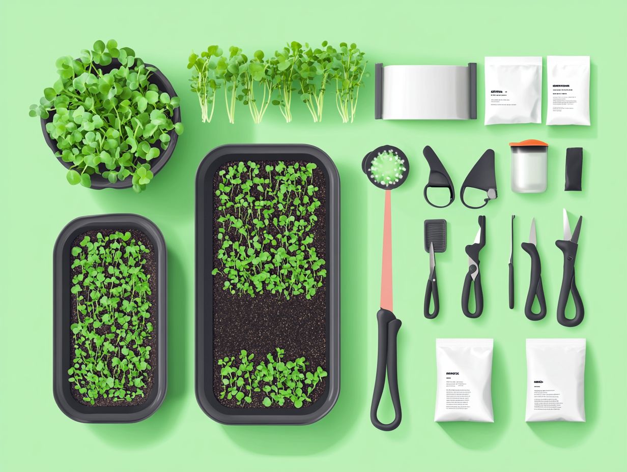 A display of the top 5 mistakes to avoid when choosing equipment for microgreens