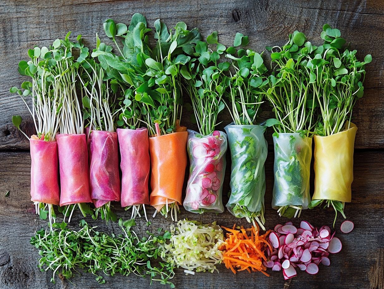 A variety of microgreens ideal for fresh spring rolls