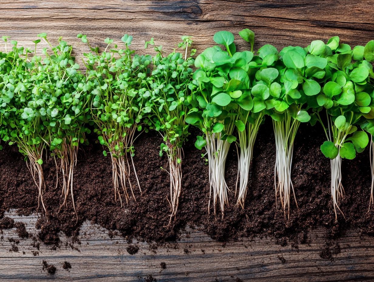 A vibrant display of key takeaways on growing microgreens.