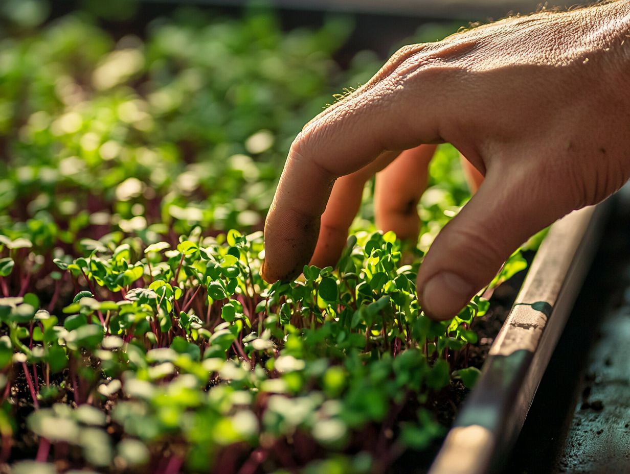 Visual guide on best practices for harvesting microgreens