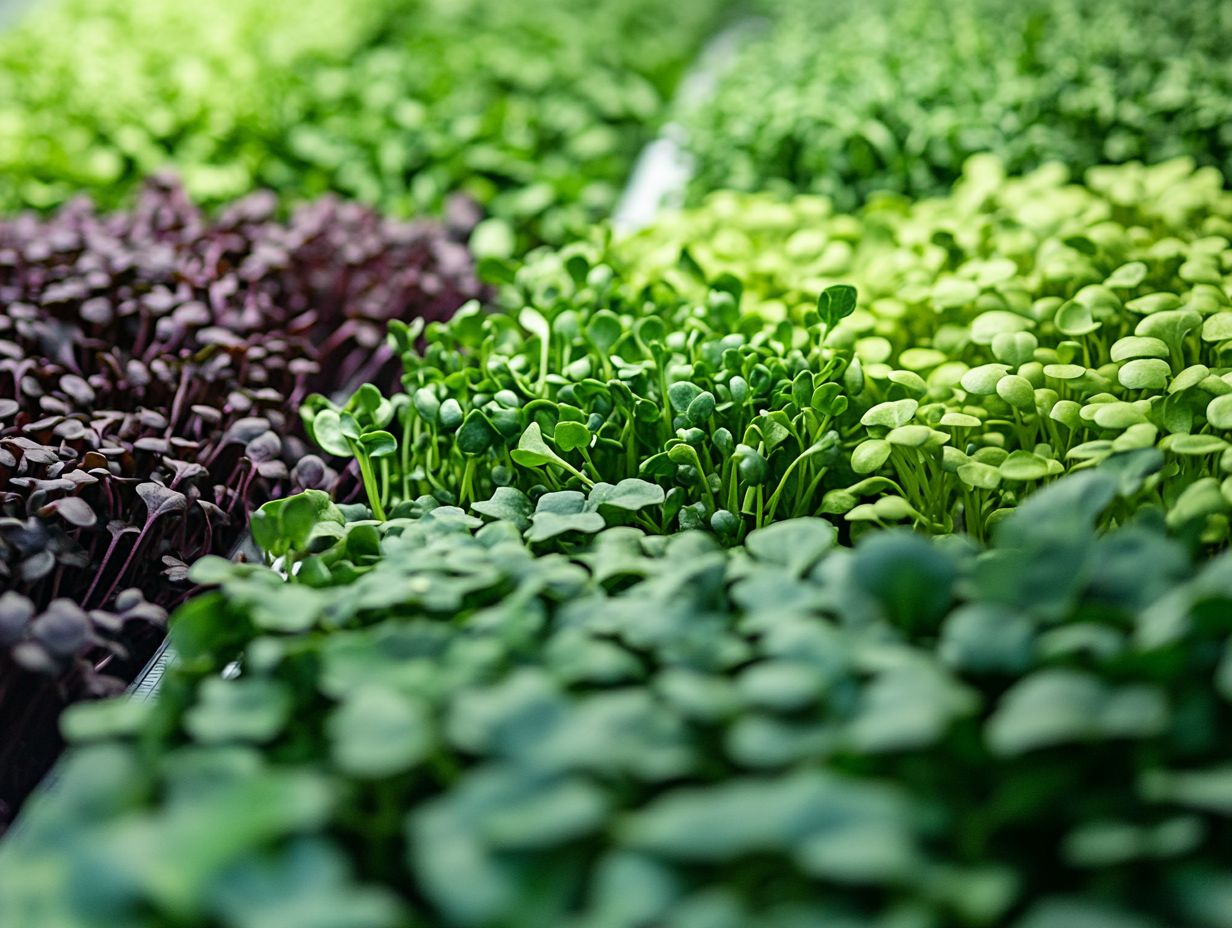 What are the different growth patterns of microgreen varieties?