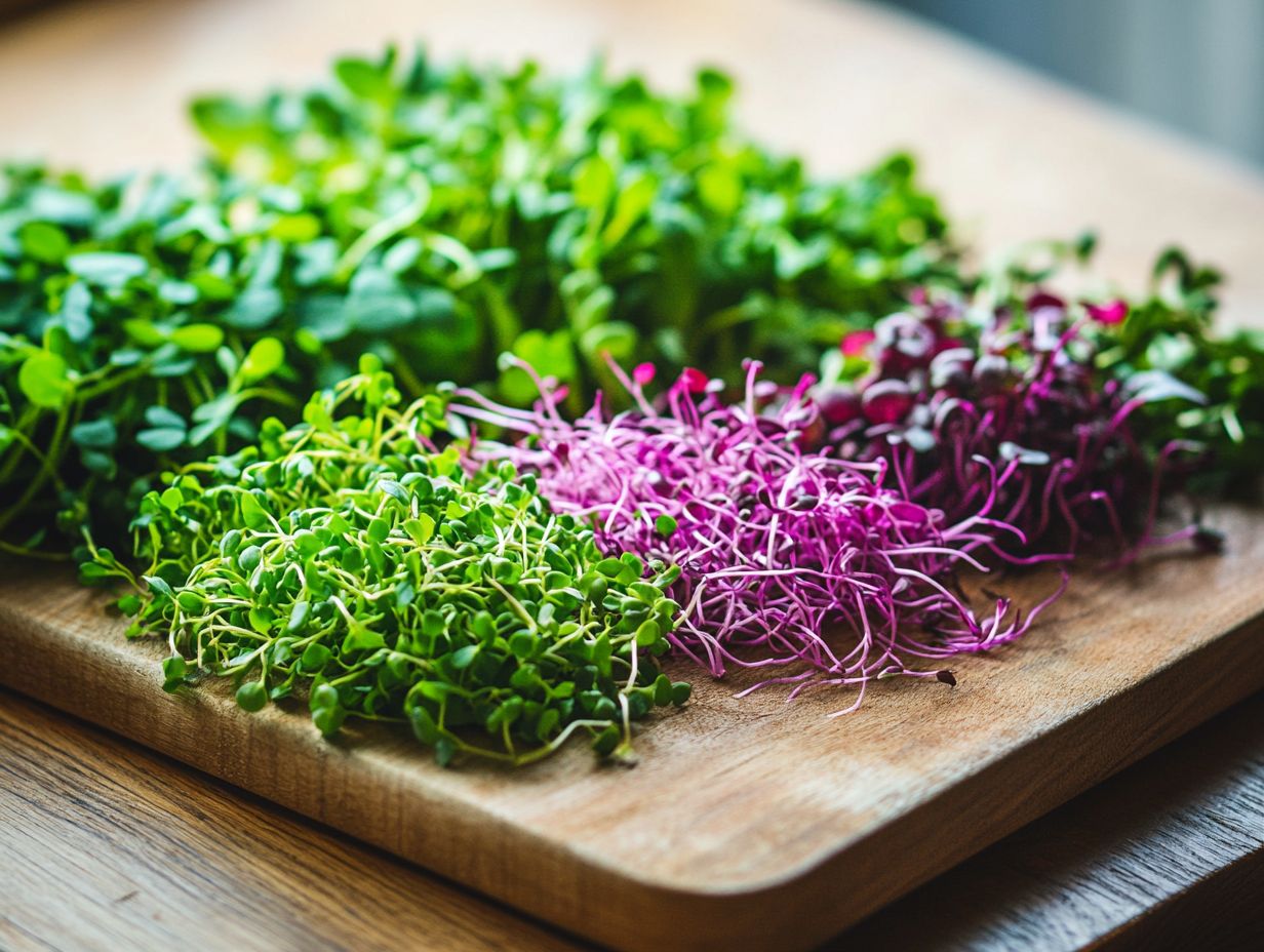 A colorful assortment of microgreens ready to be added to meals