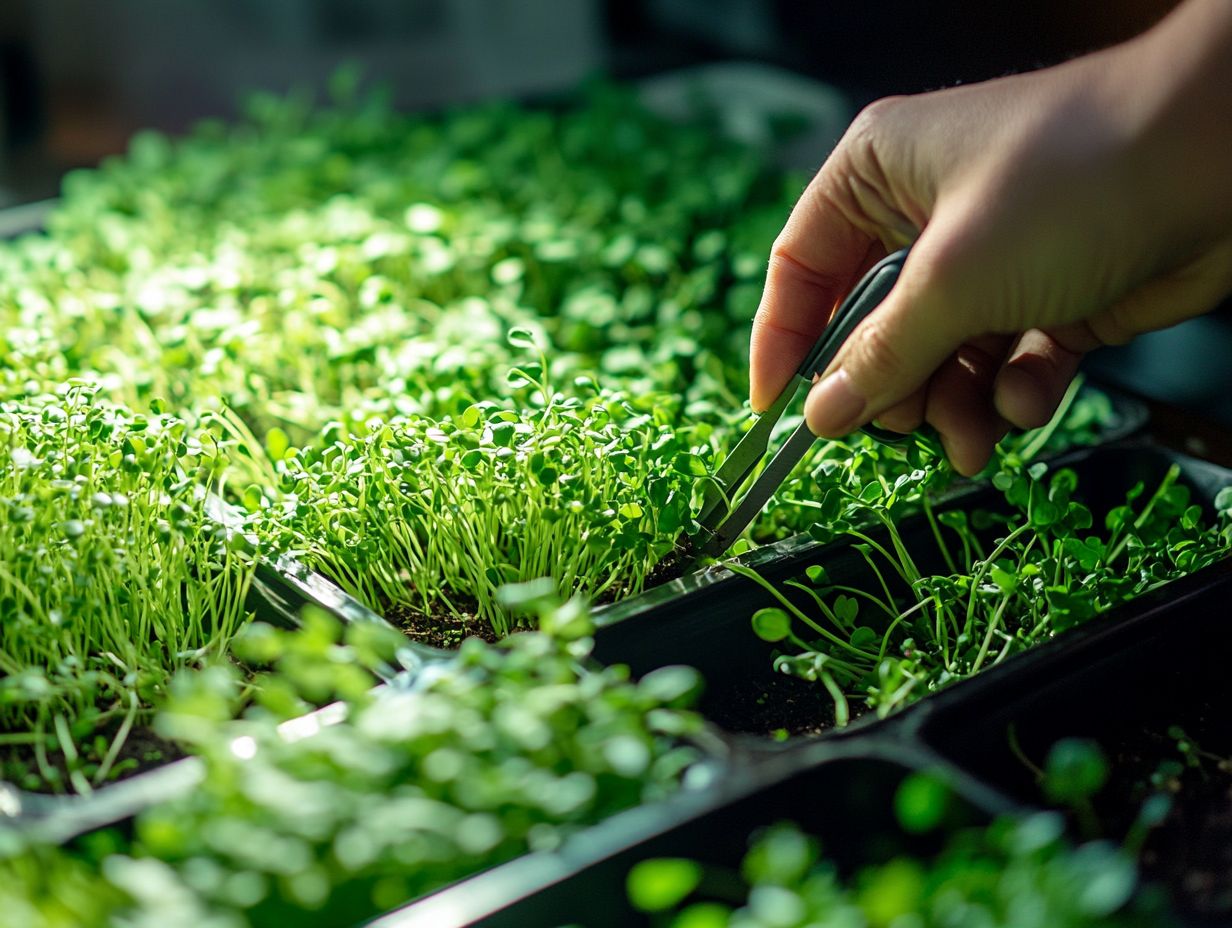 A colorful array of microgreens