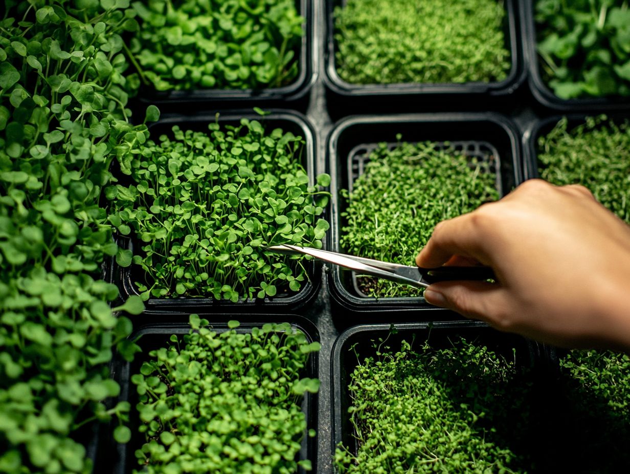 Timing is crucial for harvesting microgreens for optimal flavor and texture.