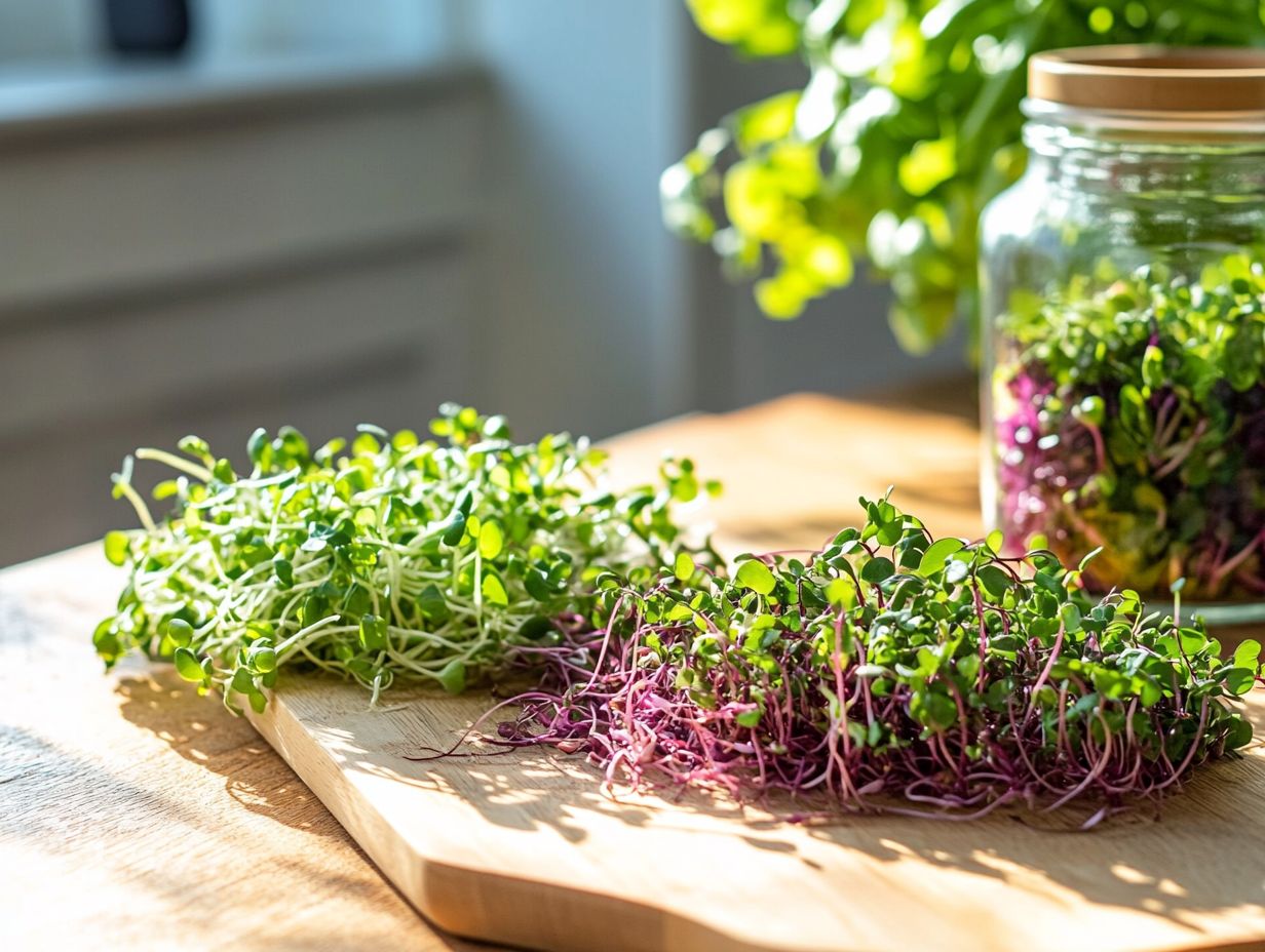 Illustration of Types and Benefits of Microgreens