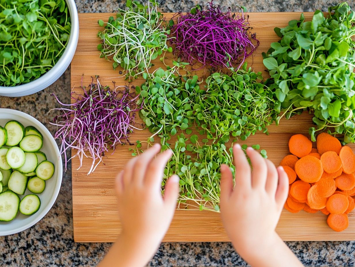 A vibrant assortment of microgreens ideal for kids  meals.