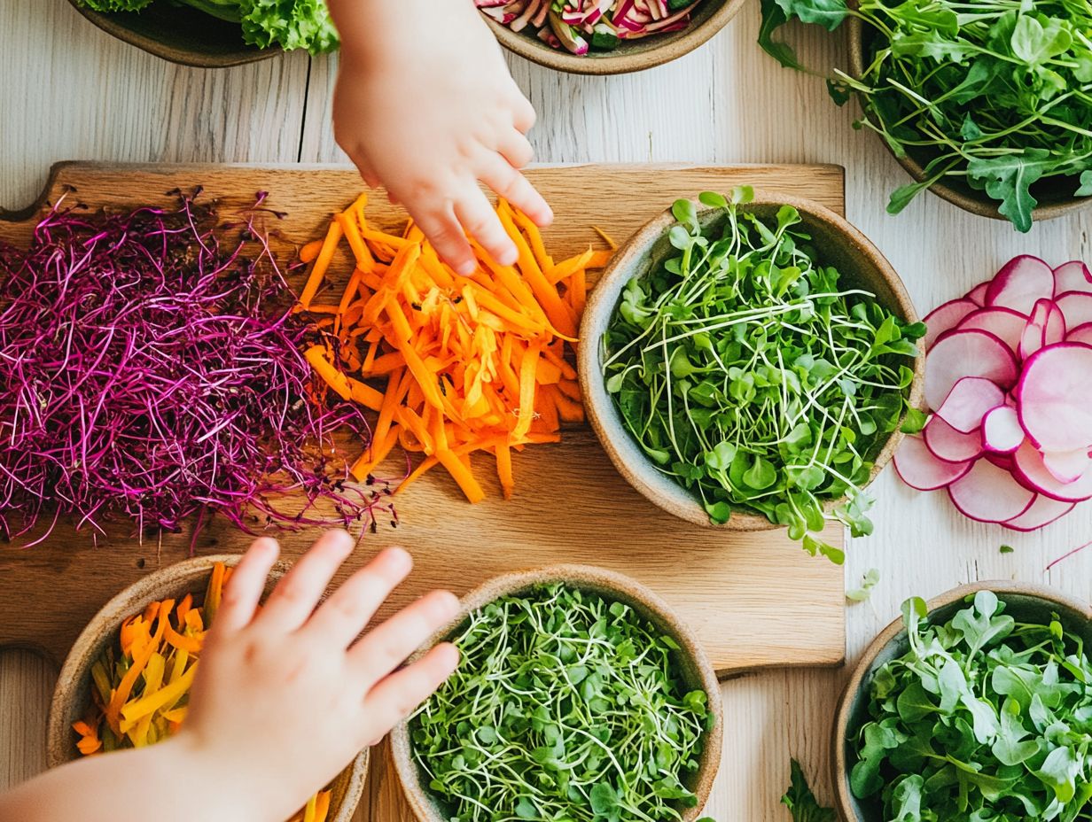 Children learning to grow microgreens at home