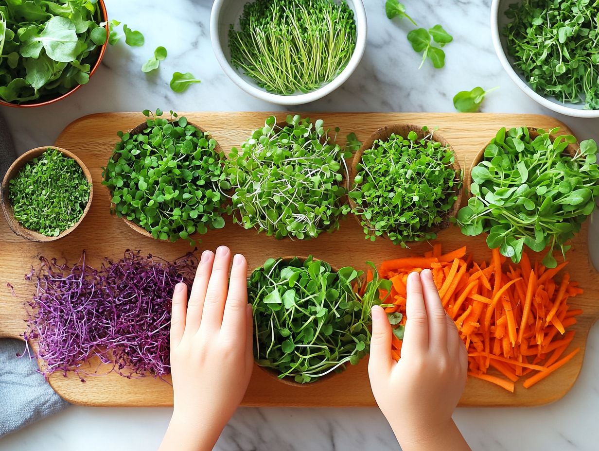 Children learning to grow microgreens at home