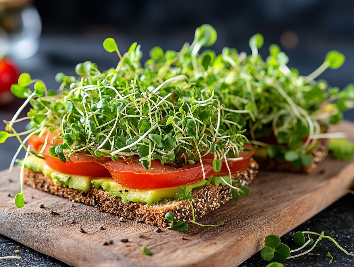 Variety of microgreens for sandwiches