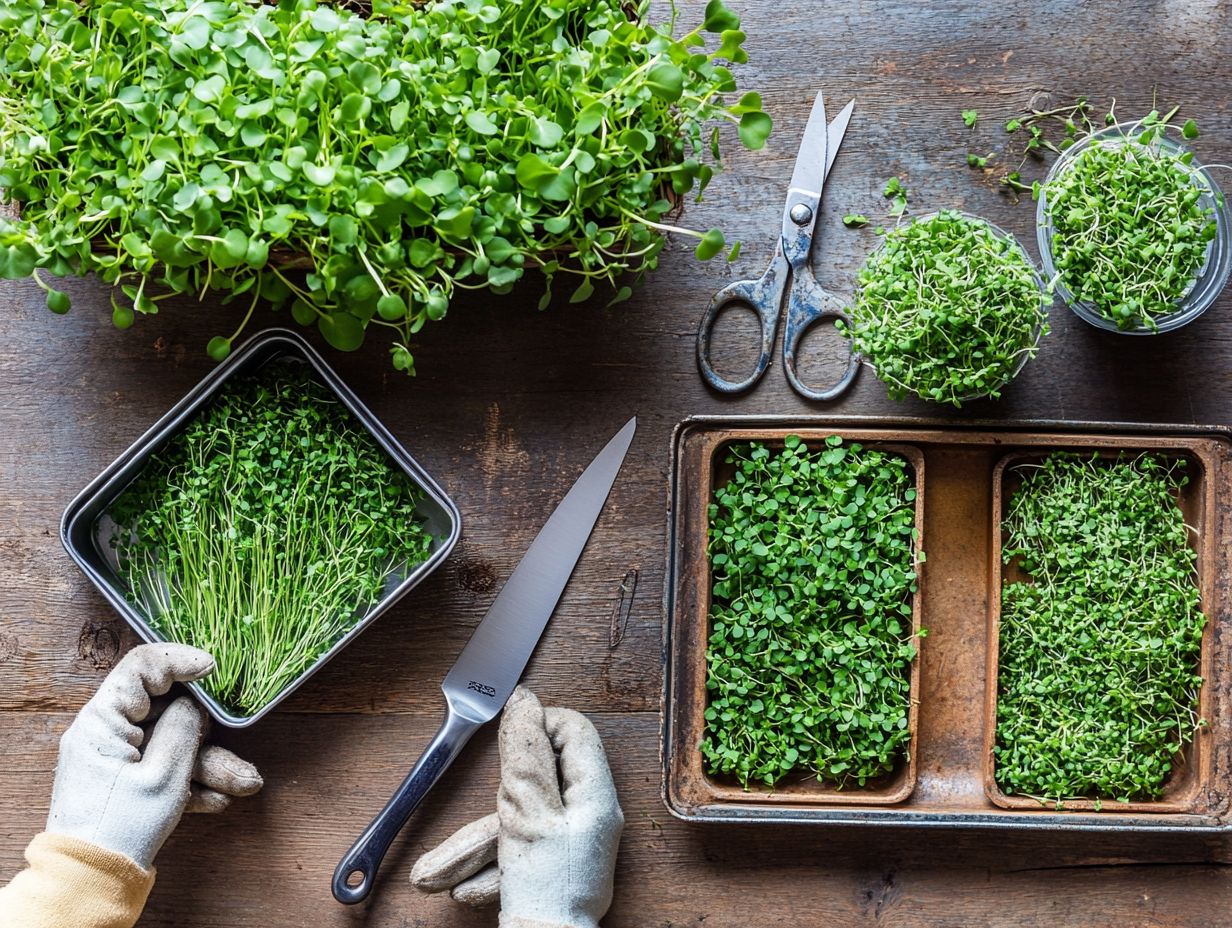 Harvesting Microgreens