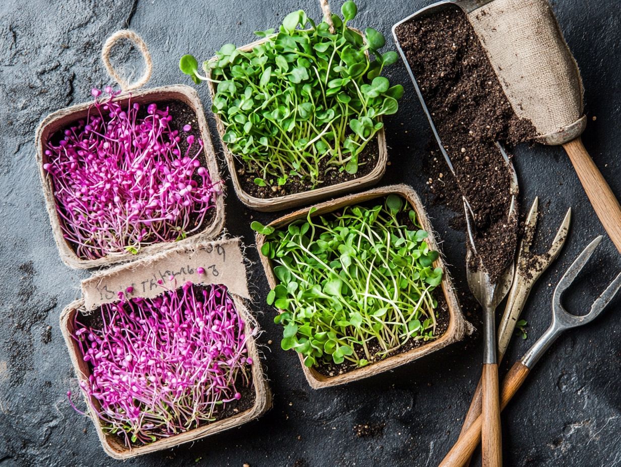 Step-by-step illustration of how to grow microgreens