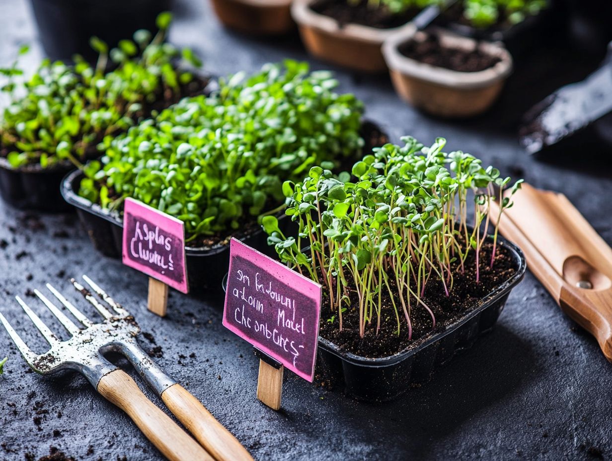 Illustration of common microgreen growing myths.