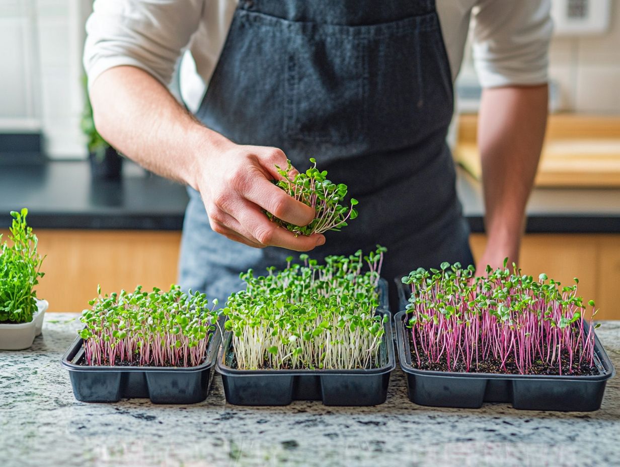 An infographic showcasing current trends in microgreen growing for 2024