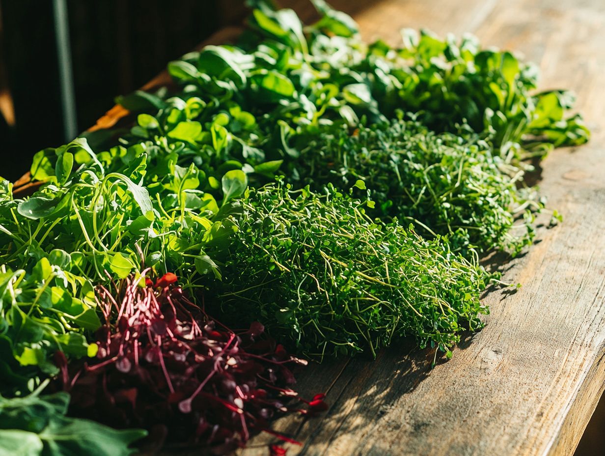 Colorful microgreens on a dish