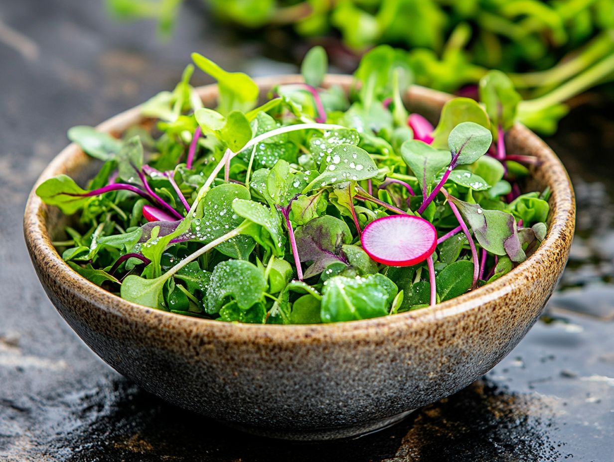 Fresh microgreens for enhancing salads