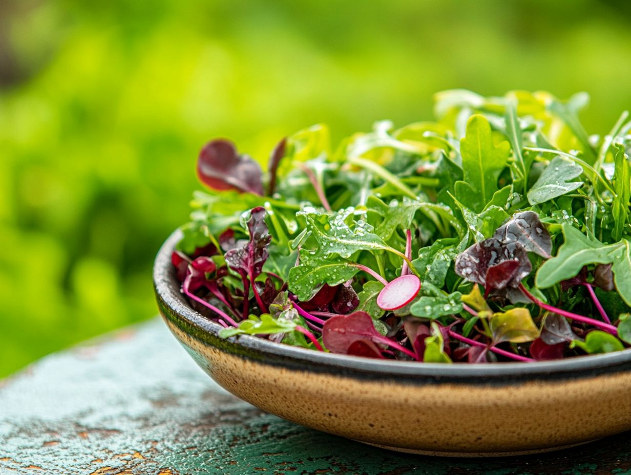 Fresh microgreens for enhancing salads