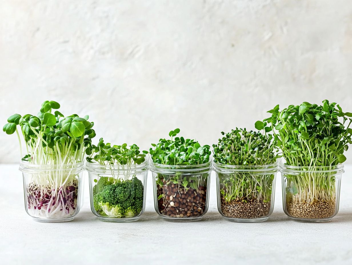 Visual guide on growing various microgreen seeds