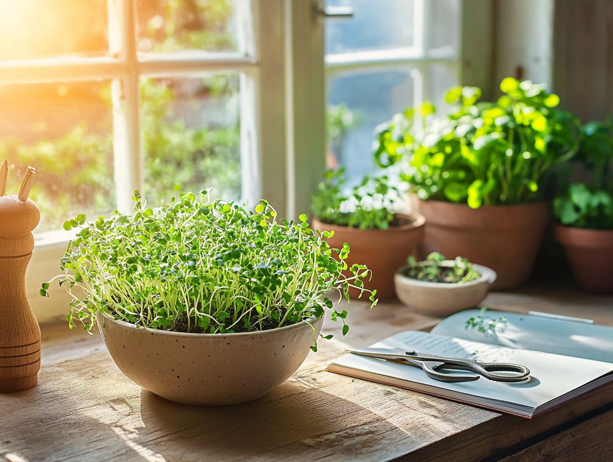 Fresh microgreens in storage containers