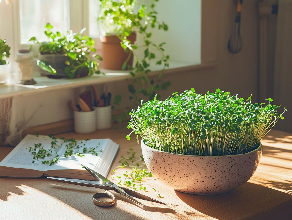 How can I use microgreens in recipes after harvesting them?