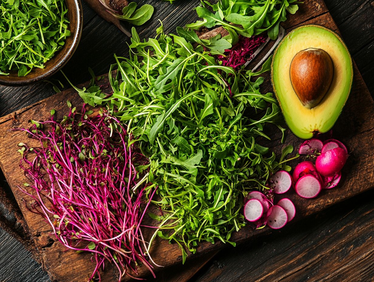 Various Types of Microgreens on a Plate