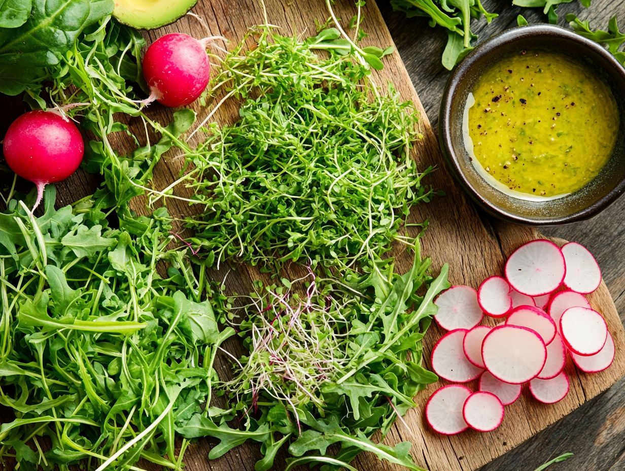 Various Types of Microgreens on a Plate